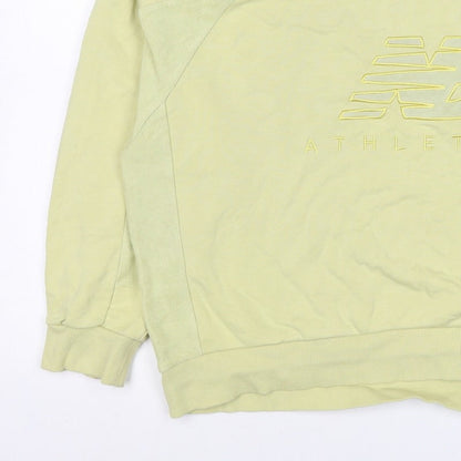 New Balance Women's Yellow XL Logo Pullover Crew Neck Sweatshirt