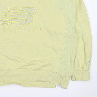 New Balance Women's Yellow XL Logo Pullover Crew Neck Sweatshirt