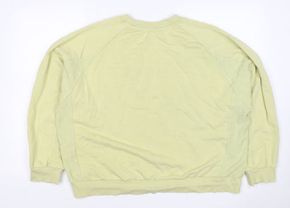 New Balance Women's Yellow XL Logo Pullover Crew Neck Sweatshirt
