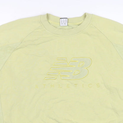 New Balance Women's Yellow XL Logo Pullover Crew Neck Sweatshirt
