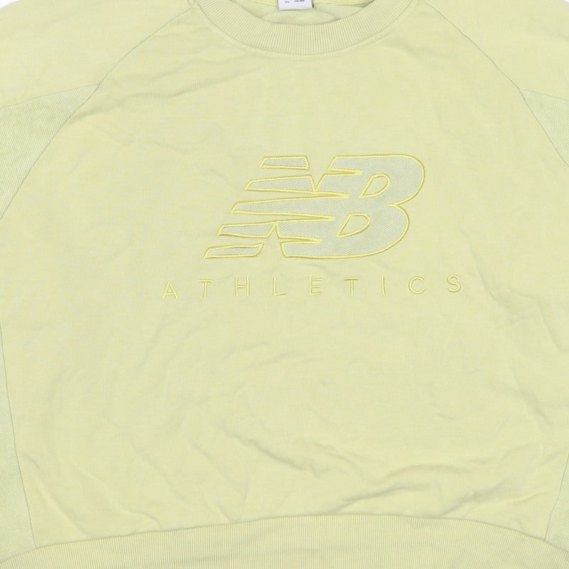 New Balance Women's Yellow XL Logo Pullover Crew Neck Sweatshirt