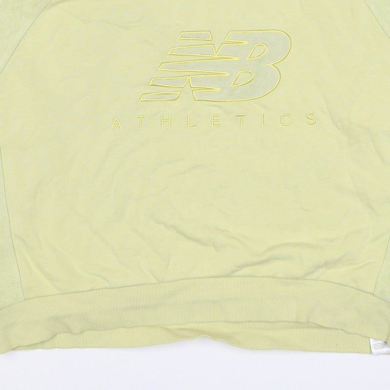 New Balance Women's Yellow XL Logo Pullover Crew Neck Sweatshirt