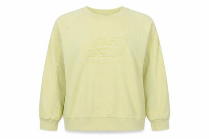 New Balance Women's Yellow XL Logo Pullover Crew Neck Sweatshirt