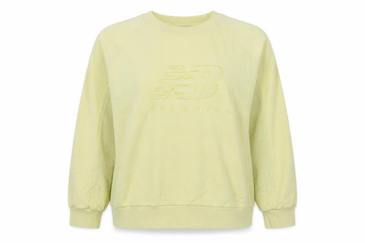 New Balance Women's Yellow XL Logo Pullover Crew Neck Sweatshirt