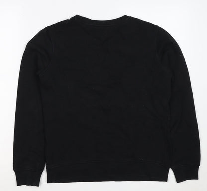 Seven Sisters Men’s Black S Rose Graphic Crew Neck Pullover Jumper