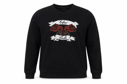 Seven Sisters Men’s Black S Rose Graphic Crew Neck Pullover Jumper