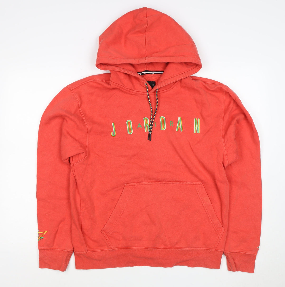 Jordan Boys Red M Pullover Hoodie Logo Fleece Kangaroo Pocket