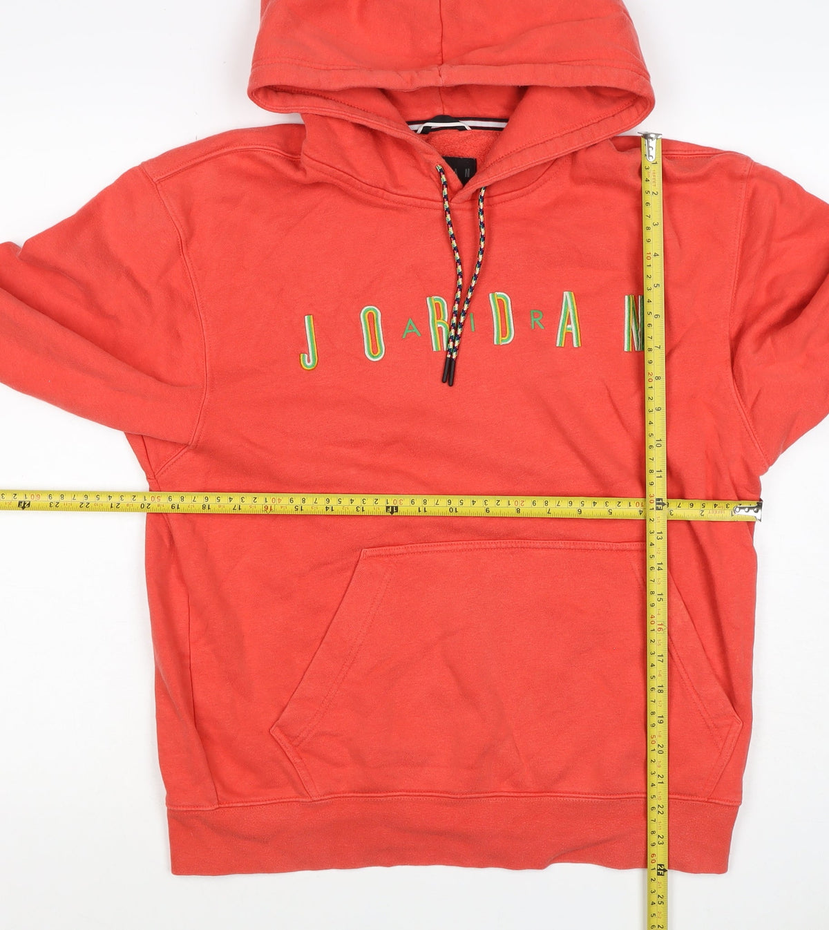 Jordan Boys Red M Pullover Hoodie Logo Fleece Kangaroo Pocket