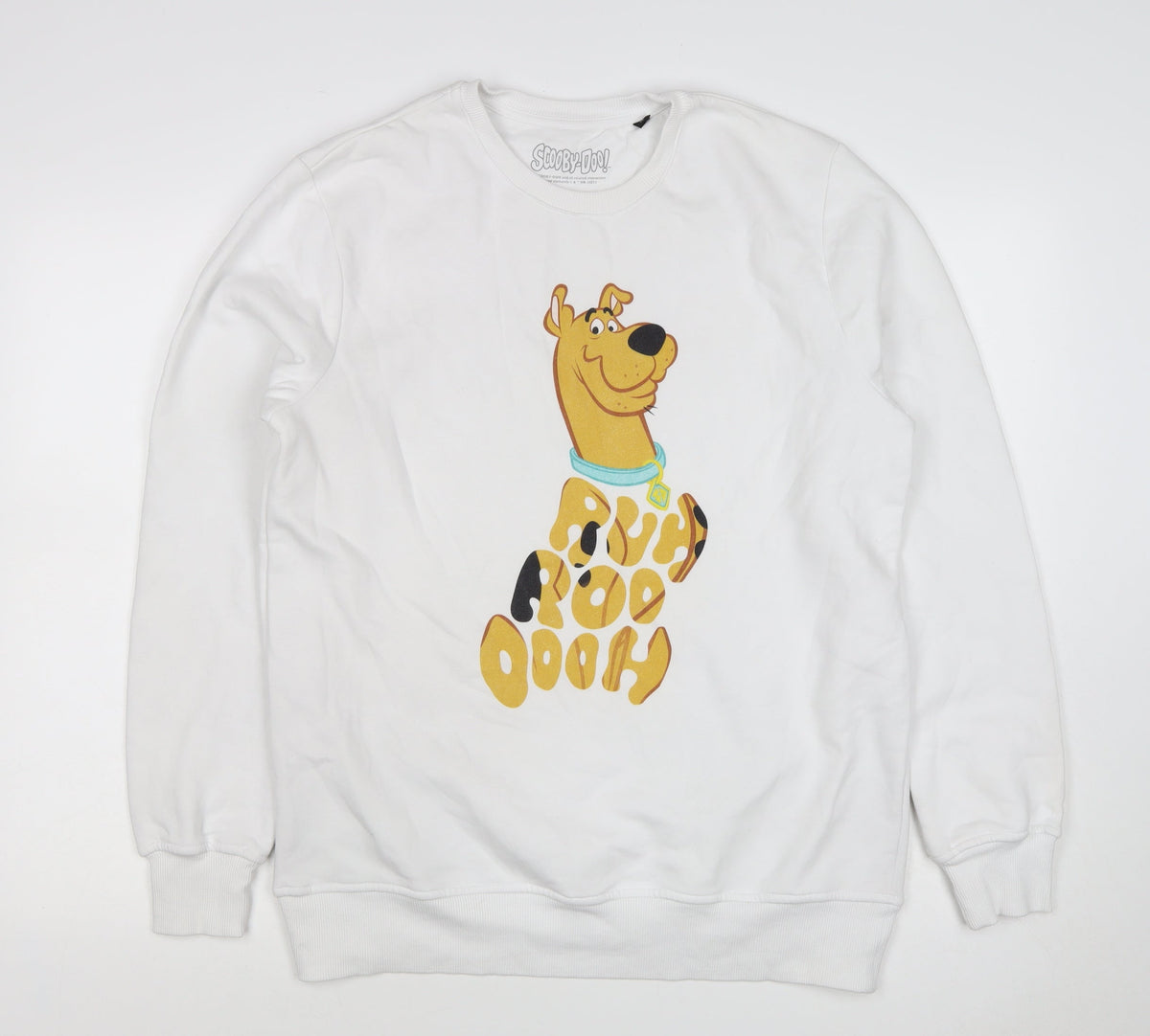 Scooby-Doo Men’s White XL Pullover Graphic Print Sweatshirt Cartoon Dog