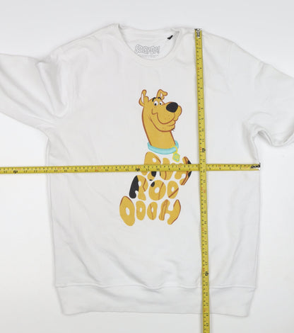 Scooby-Doo Men’s White XL Pullover Graphic Print Sweatshirt Cartoon Dog
