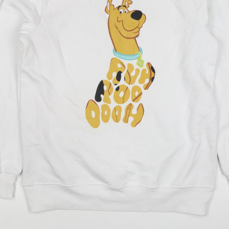 Scooby-Doo Men’s White XL Pullover Graphic Print Sweatshirt Cartoon Dog