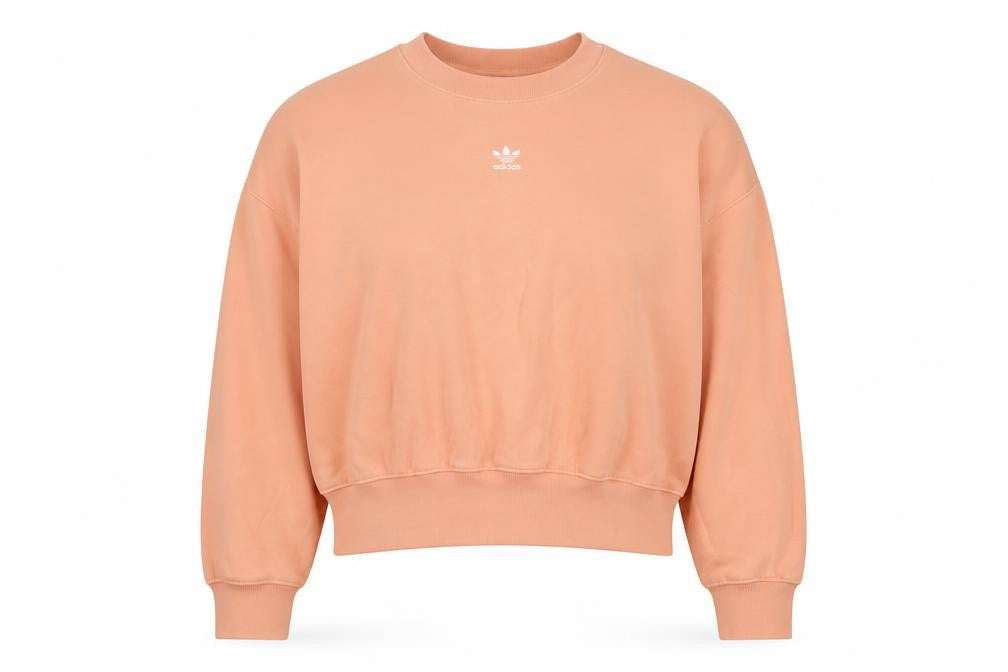 Adidas Women Pink UK 10 Pullover Crew Neck Logo Sweatshirt