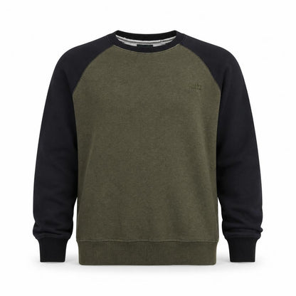 Superdry Men’s Green Black L Pullover Crew Neck Logo Sweatshirt