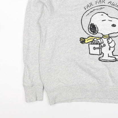 C&A Women Grey M Snoopy Peanuts Graphic Pullover Sweatshirt