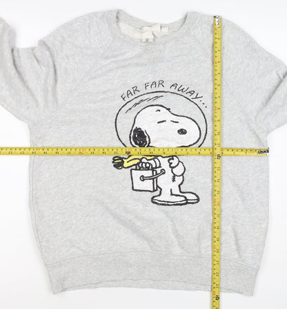 C&A Women Grey M Snoopy Peanuts Graphic Pullover Sweatshirt