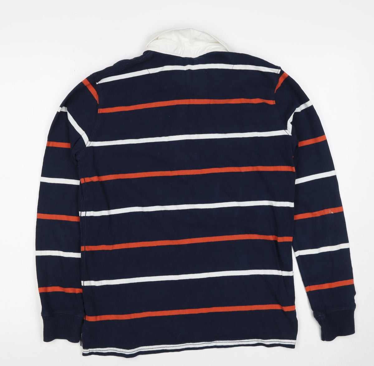Marks and Spencer Boys Blue 13-14 Years Striped Henley Sweatshirt