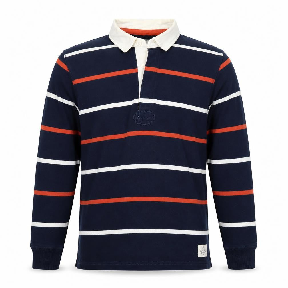 Marks and Spencer Boys Blue 13-14 Years Striped Henley Sweatshirt