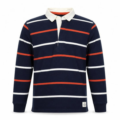 Marks and Spencer Boys Blue 13-14 Years Striped Henley Sweatshirt