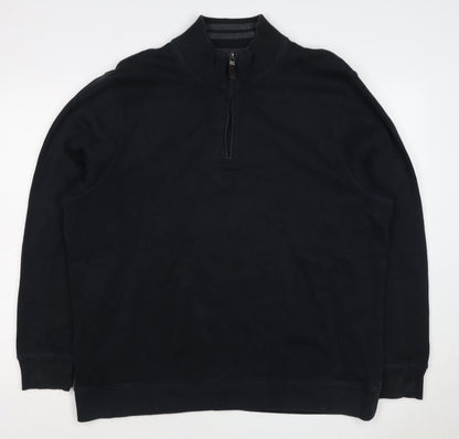 Maine New England Men’s Black XL Quarter Zip Cotton Sweatshirt