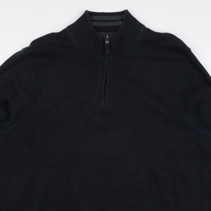 Maine New England Men’s Black XL Quarter Zip Cotton Sweatshirt