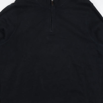 Maine New England Men’s Black XL Quarter Zip Cotton Sweatshirt