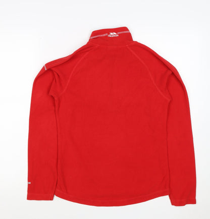 Trespass Women Red XS 1/4 Zip Fleece Pullover Sweatshirt