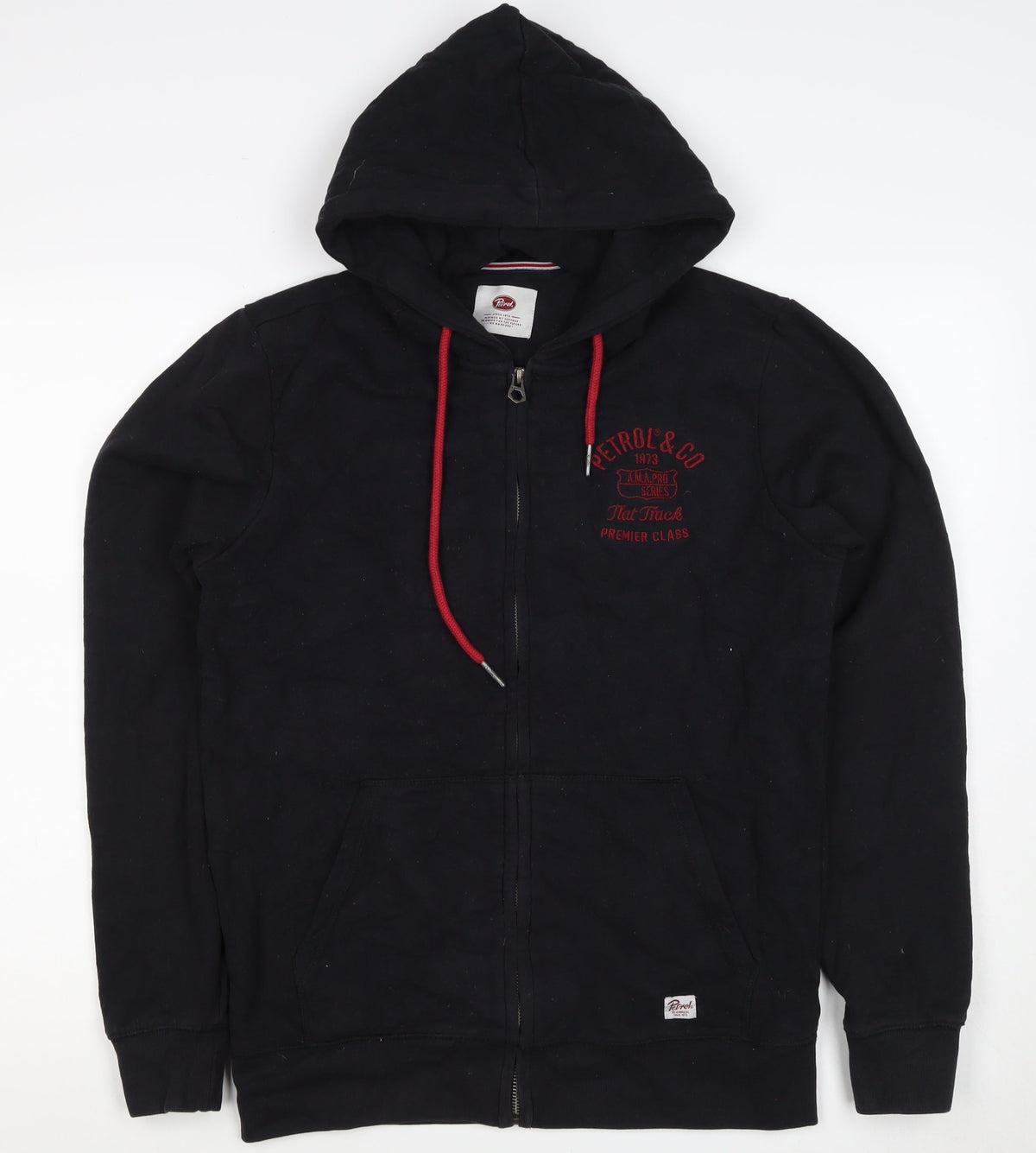Petrol Men Black M Full Zip Hooded Logo Sweatshirt Graphic Print