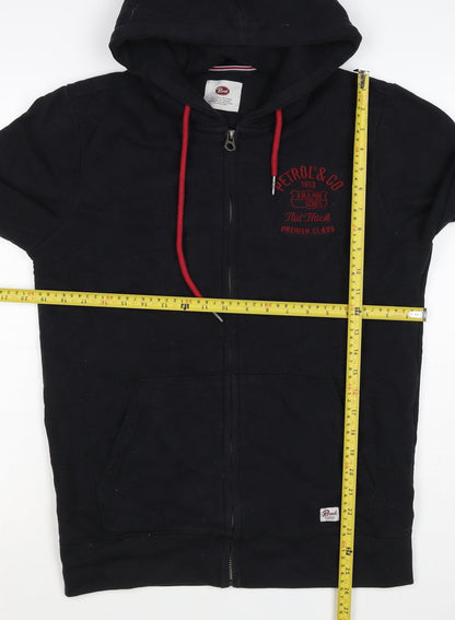 Petrol Men Black M Full Zip Hooded Logo Sweatshirt Graphic Print