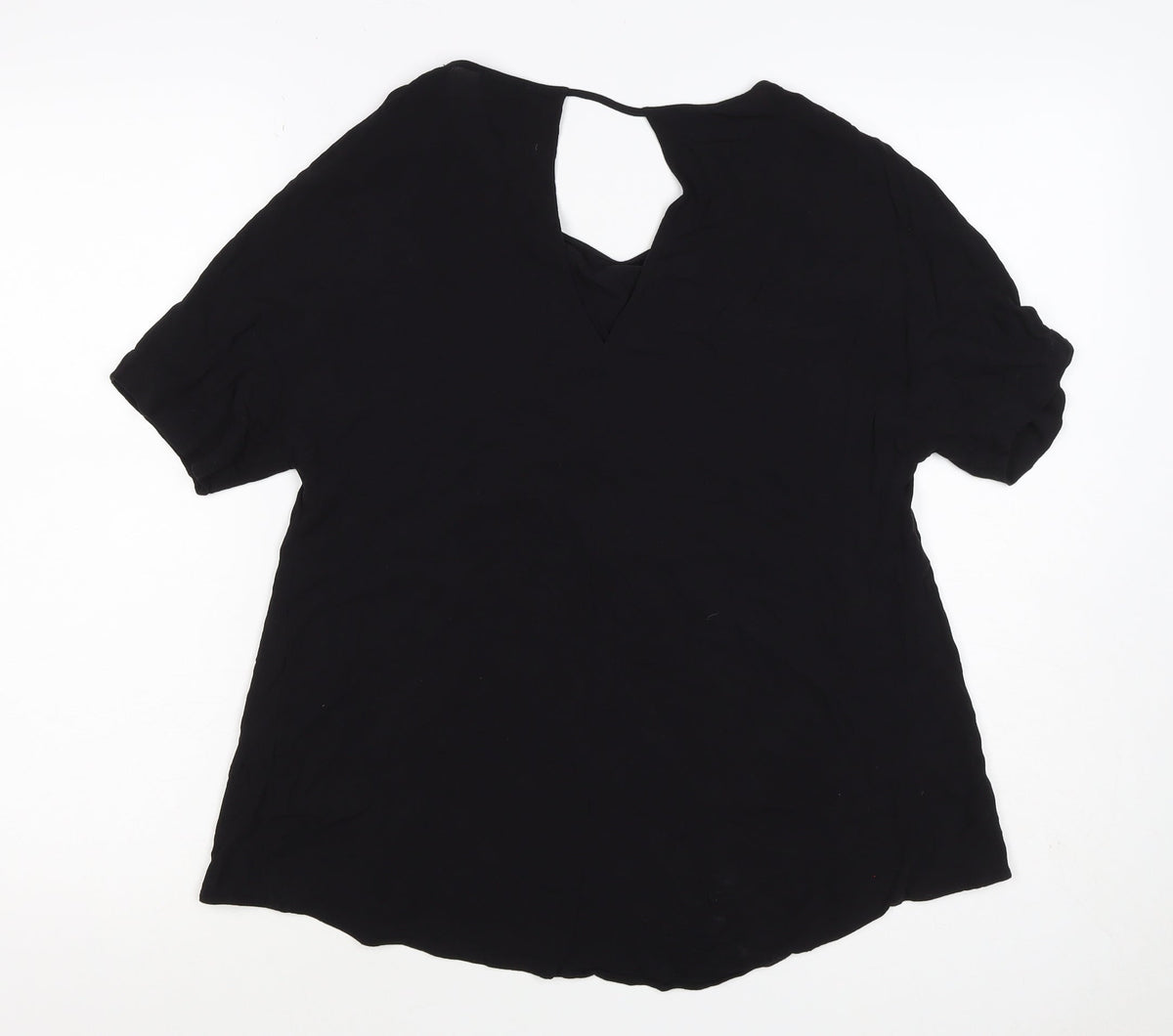 River Island Women’s Black Size 8 Keyhole Puff Sleeve Viscose Blouse