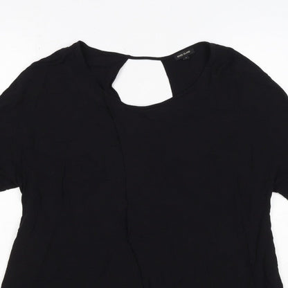 River Island Women’s Black Size 8 Keyhole Puff Sleeve Viscose Blouse