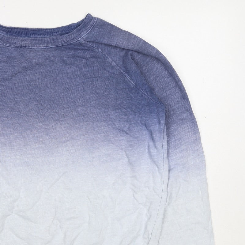 M&S Collection Women Blue Ombre Cotton Pullover Sweatshirt UK 12