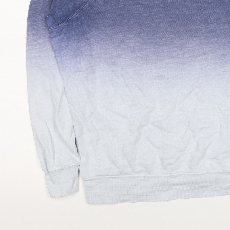 M&S Collection Women Blue Ombre Cotton Pullover Sweatshirt UK 12