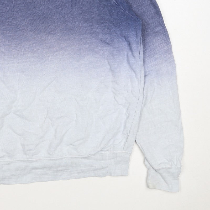 M&S Collection Women Blue Ombre Cotton Pullover Sweatshirt UK 12