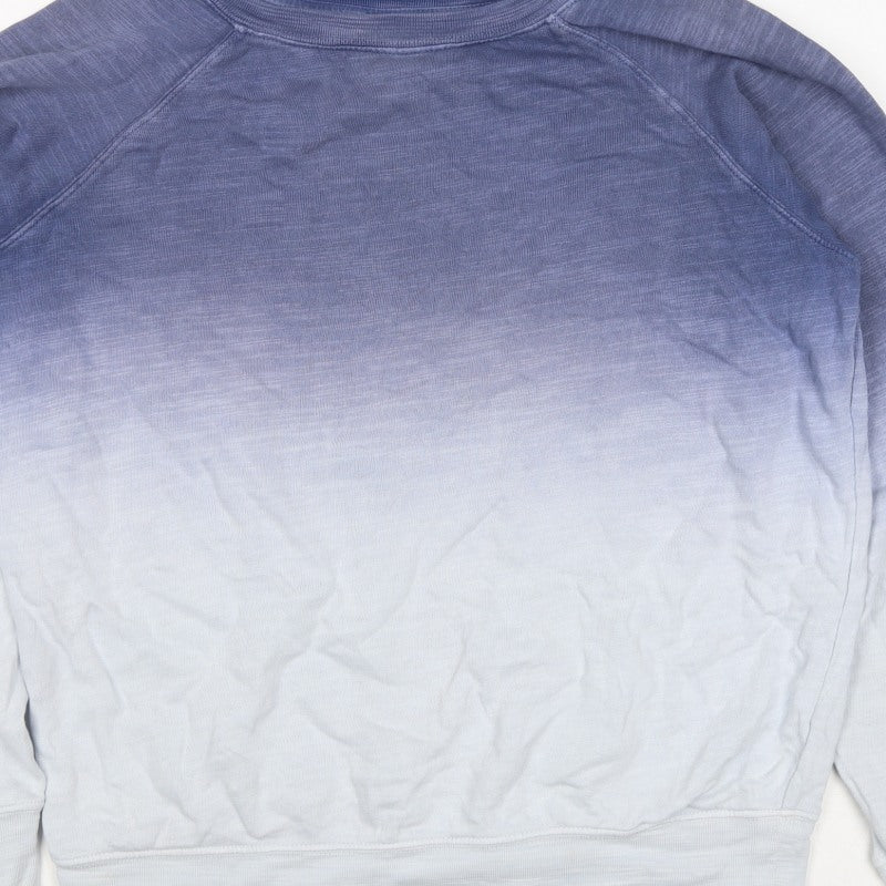 M&S Collection Women Blue Ombre Cotton Pullover Sweatshirt UK 12