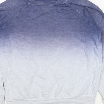 M&S Collection Women Blue Ombre Cotton Pullover Sweatshirt UK 12