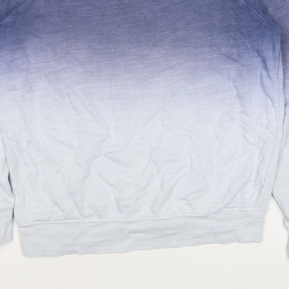 M&S Collection Women Blue Ombre Cotton Pullover Sweatshirt UK 12