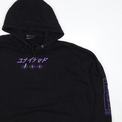 ASOS Design Men’s Black 2XL Pullover Hoodie Purple Dragon Graphic