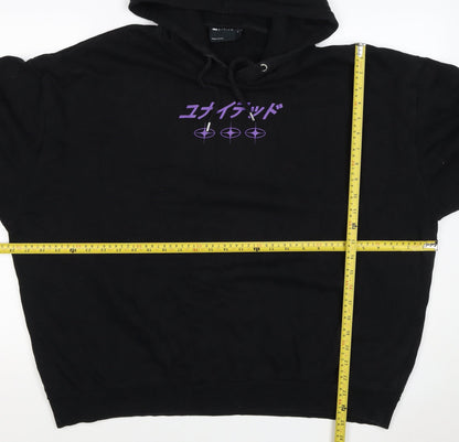 ASOS Design Men’s Black 2XL Pullover Hoodie Purple Dragon Graphic