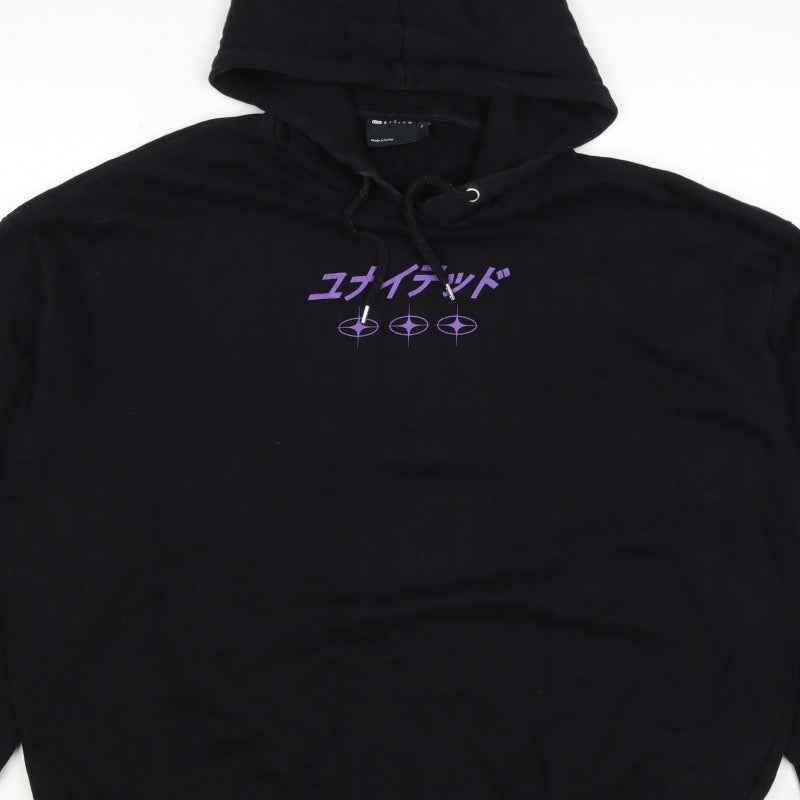 ASOS Design Men’s Black 2XL Pullover Hoodie Purple Dragon Graphic