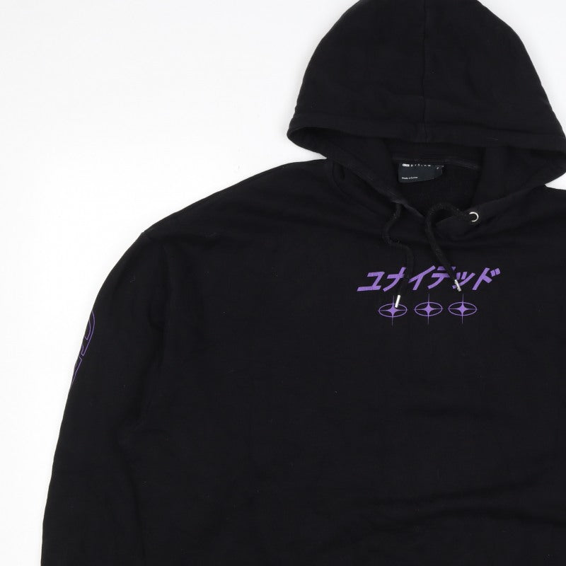 ASOS Design Men’s Black 2XL Pullover Hoodie Purple Dragon Graphic