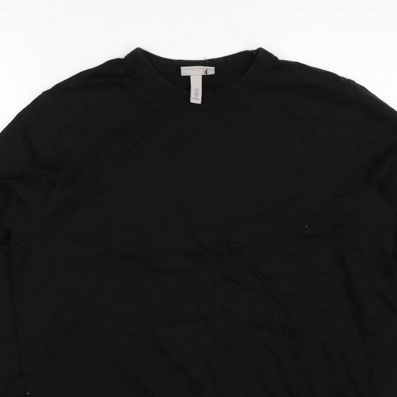 H&M Men’s Black M Regular Fit Crew Neck Pullover Sweatshirt