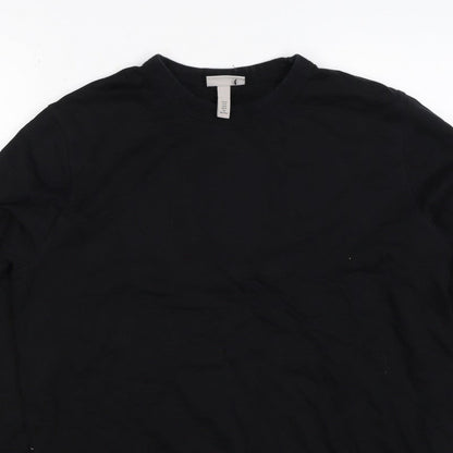 H&M Men’s Black M Regular Fit Crew Neck Pullover Sweatshirt