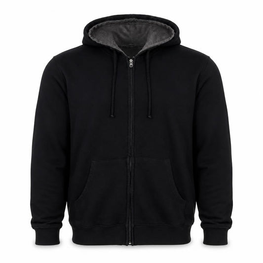 Front view of Simply For Sports Men’s Black M Full Zip Lined Hoodie