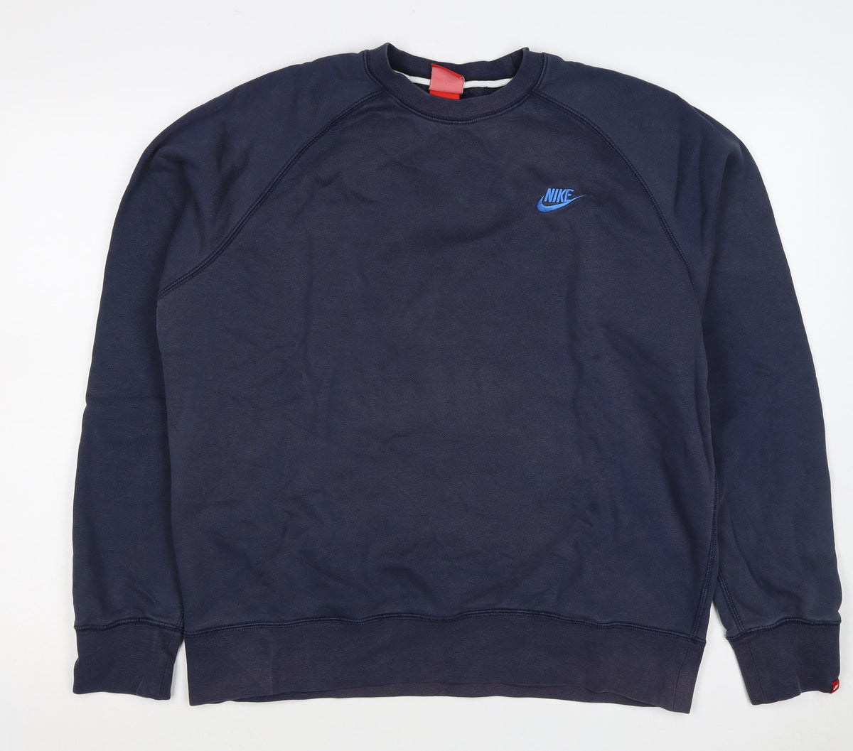 Nike Men’s Navy Large Crew Neck Embroidered Logo Sweatshirt