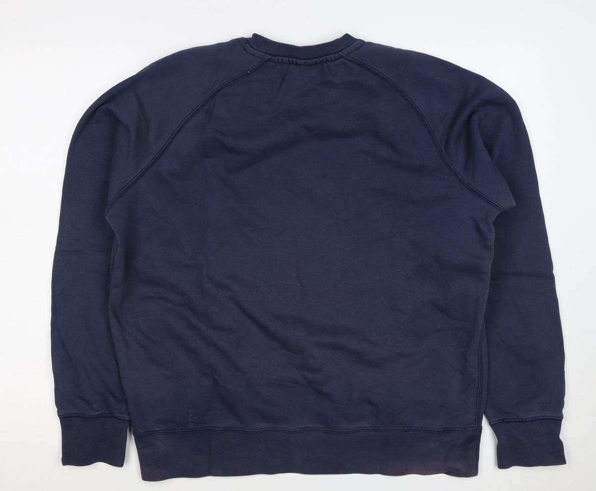 Nike Men’s Navy Large Crew Neck Embroidered Logo Sweatshirt