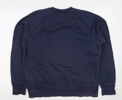 Nike Men’s Navy Large Crew Neck Embroidered Logo Sweatshirt