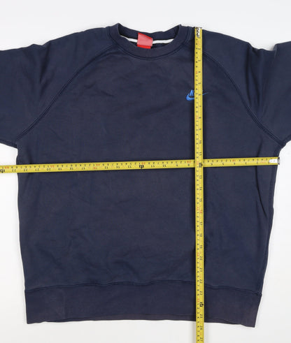 Nike Men’s Navy Large Crew Neck Embroidered Logo Sweatshirt