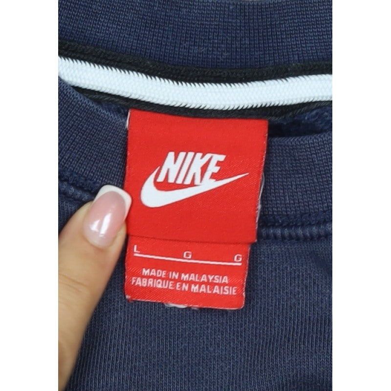 Nike Men’s Navy Large Crew Neck Embroidered Logo Sweatshirt