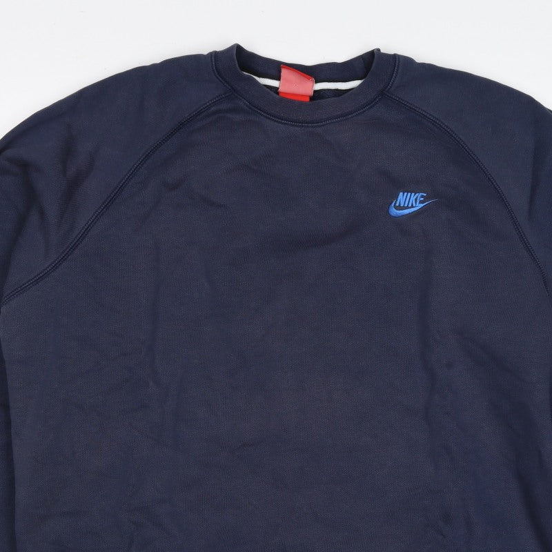 Nike Men’s Navy Large Crew Neck Embroidered Logo Sweatshirt
