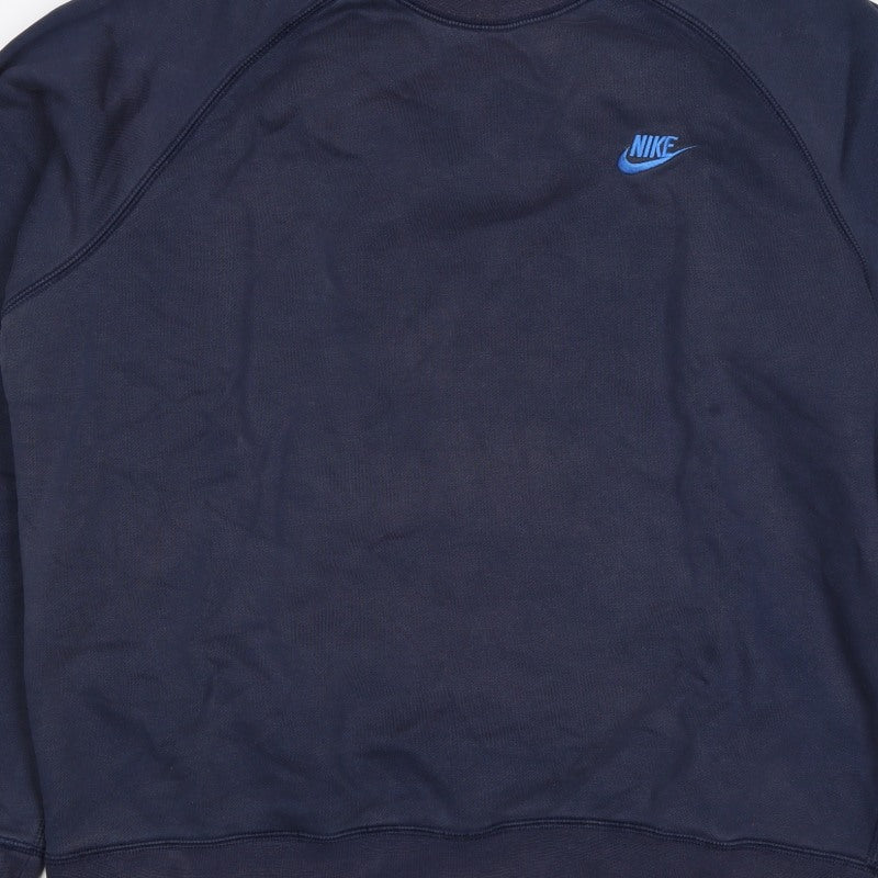 Nike Men’s Navy Large Crew Neck Embroidered Logo Sweatshirt